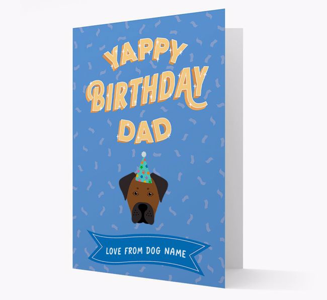 Yappy Birthday Dad : Personalized {breedCommonName} Card